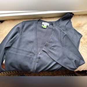 Brooks Brothers Silk Twin Set Sleeveless Turtleneck & Cardigan Medium